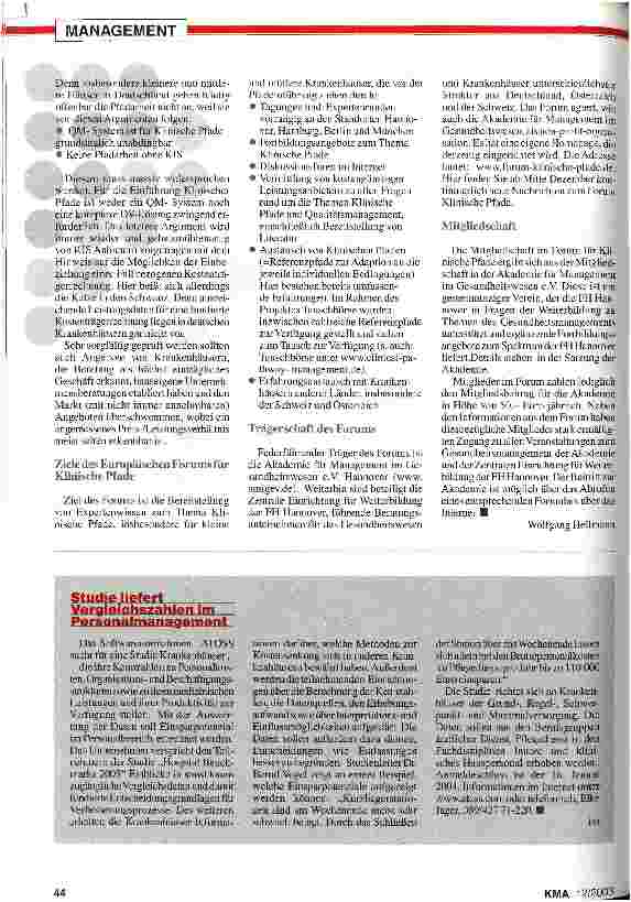 Vorschauseite 2: WWW.AMIGEV.DE: Der Weg zum Klinischen Pfad