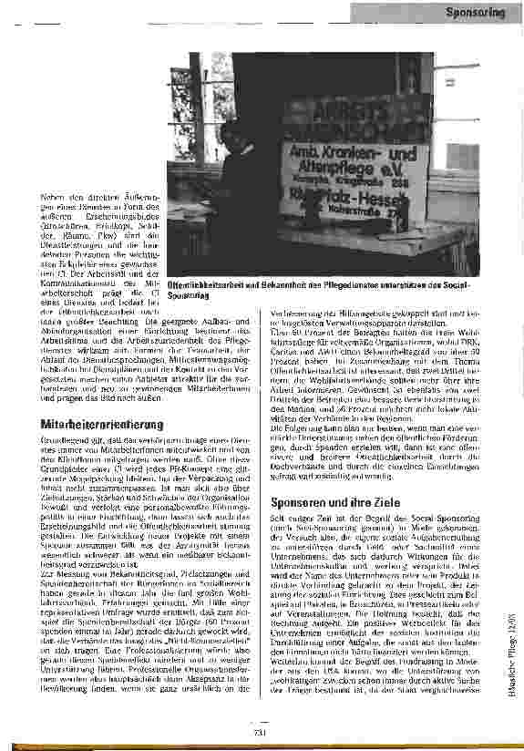 Vorschauseite 4: Social-Sponsoring Vom bewußten Profil einer Organisation zum gesponserten Projekt