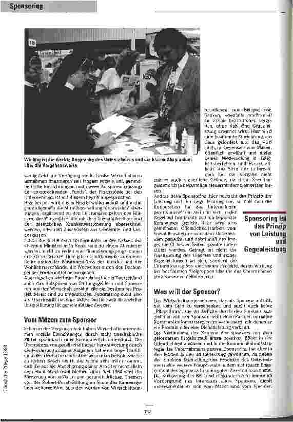 Vorschauseite 5: Social-Sponsoring Vom bewußten Profil einer Organisation zum gesponserten Projekt