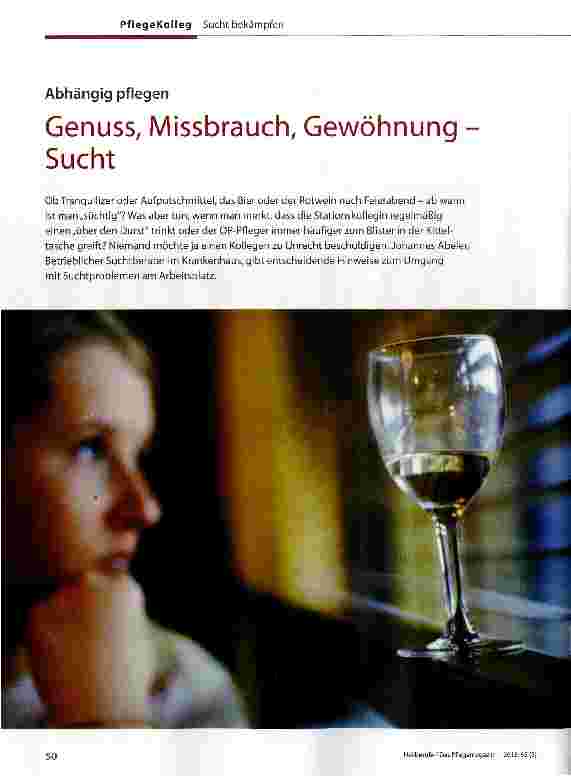 Vorschauseite 1: Genuss, Missbrauch, Gewöhnung Sucht