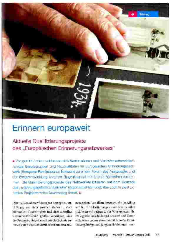 Vorschauseite 1: Erinnern europaweit