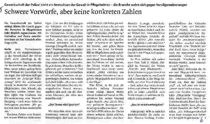 Vorschauseite 1: Schwere Vorwürfe, aber keine konkreten Zahlen