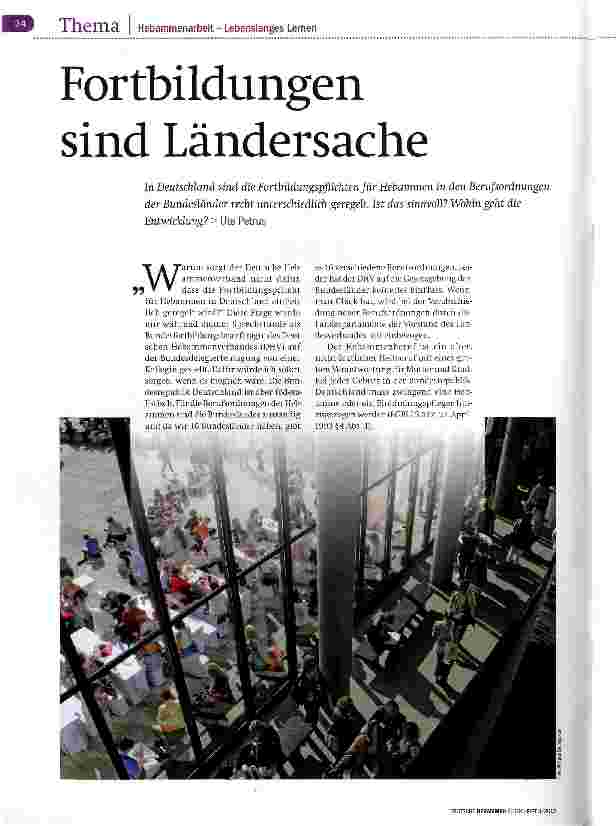 Vorschauseite 1: Fortbildungen sind Ländersache