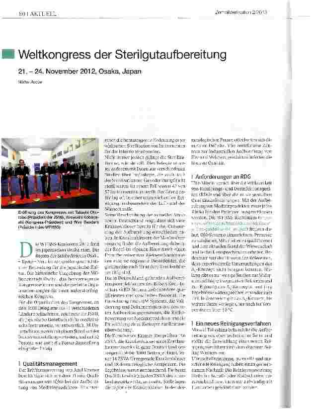 Vorschauseite 1: Weltkongress der Sterilgutaufbereitung