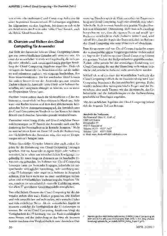 Vorschauseite 2: Cloud Computing - Ein Überblick (Teil 1)