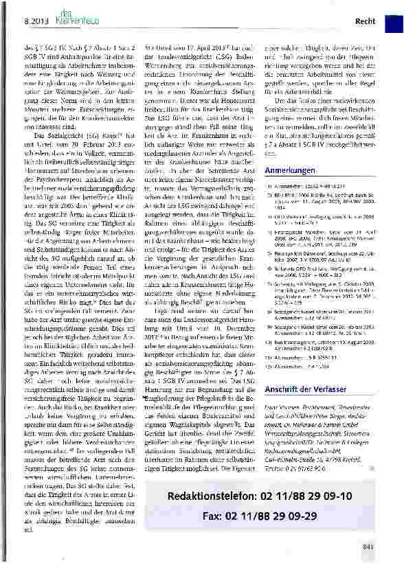 Vorschauseite 3: Steuerliche Behandlung der Einnahmen von Ärzten in Kliniken und Krankenhäusern