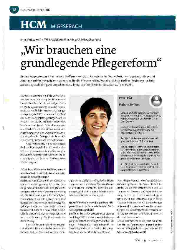 Vorschauseite 1: Wir brauchen eine grundlegende Pflegereform