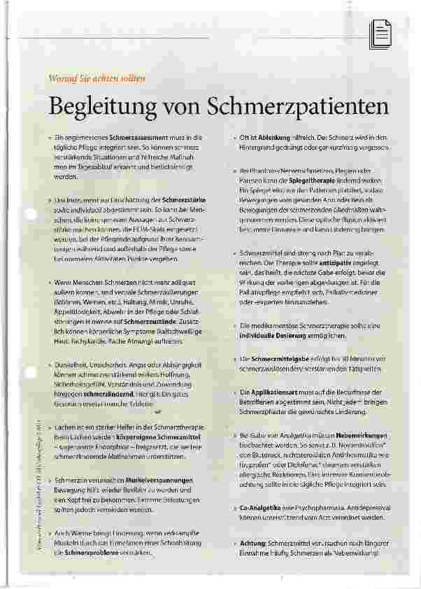 Vorschauseite 1: Begleitung von Schmerzpatienten