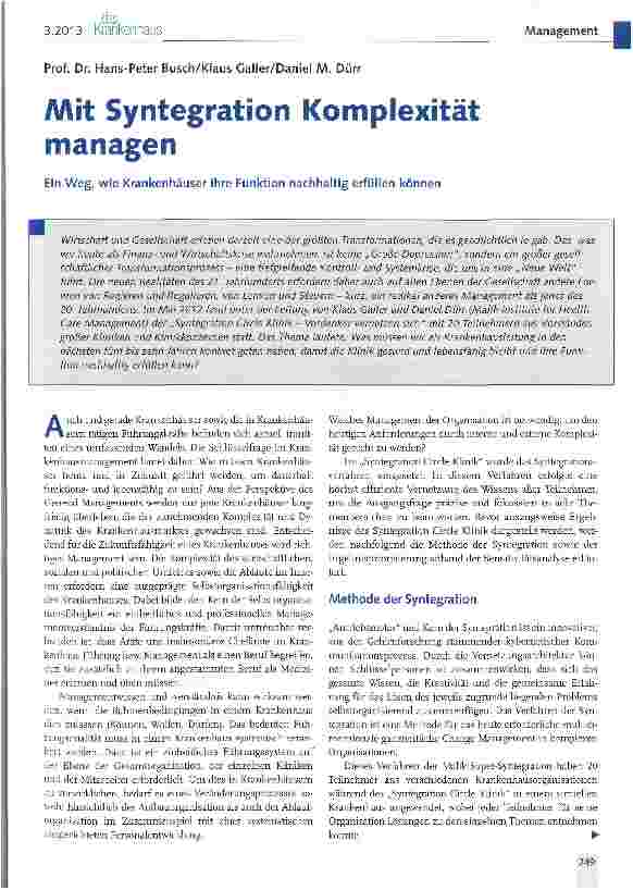 Vorschauseite 1: Mit Syntegration Komplexität managen