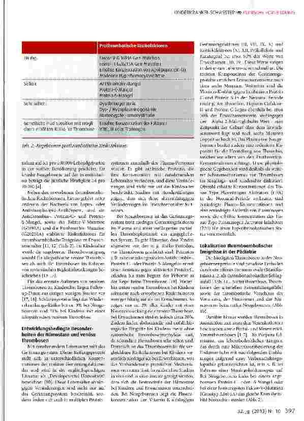 Vorschauseite 2: Thromboembolien im Kindes und Jugendalter