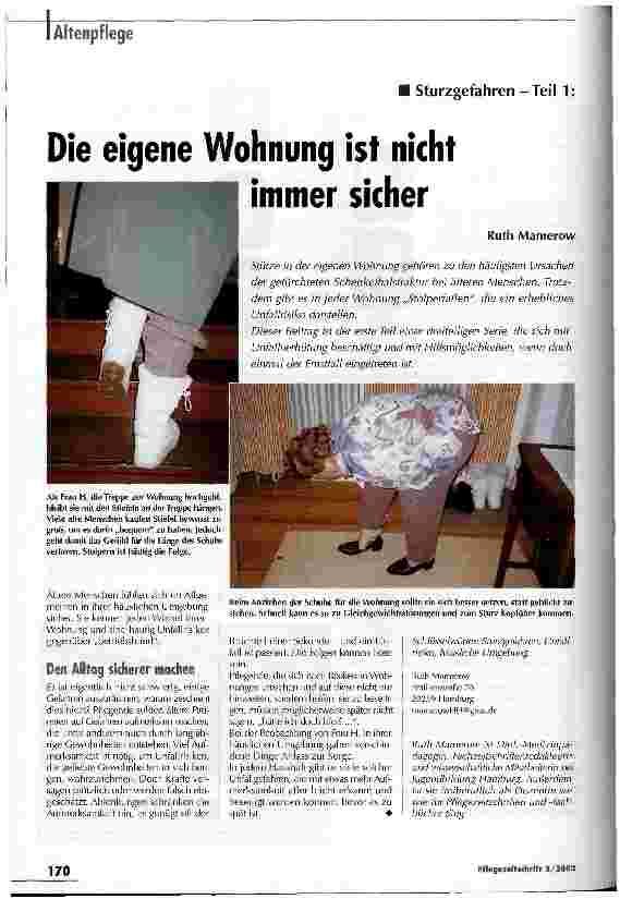 Vorschauseite 1: Die eigene Wohnung ist nicht immer sicher Sturzgefahren - Teil 1