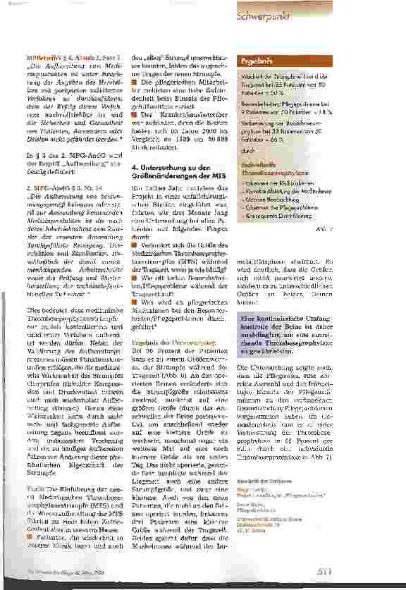 Vorschauseite 6: Modifizierte Pflegemethoden zur Thromboseprophylaxe
