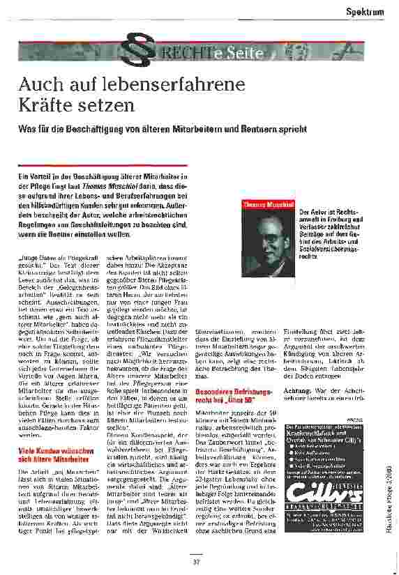 Vorschauseite 1: Auch auf lebenserfahrene Kräfte setzen