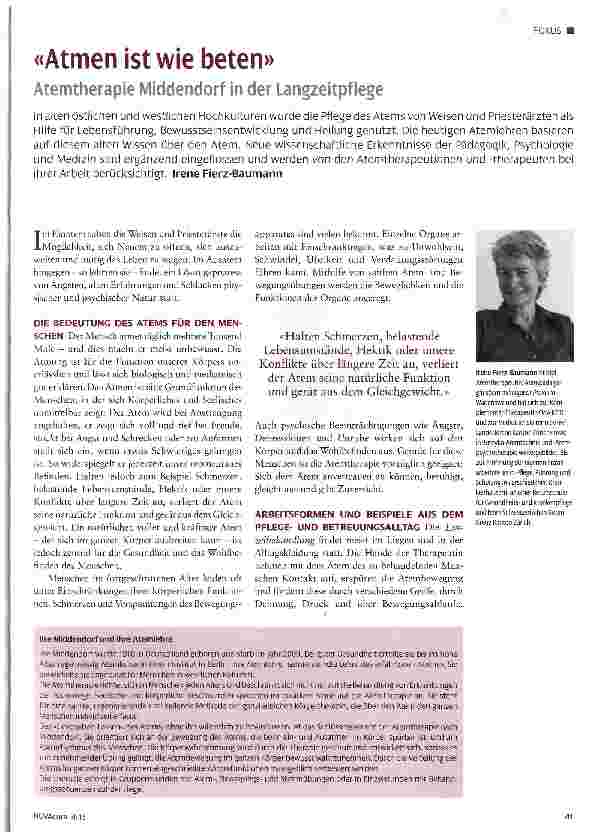 Vorschauseite 1: «Atmen ist wie beten»