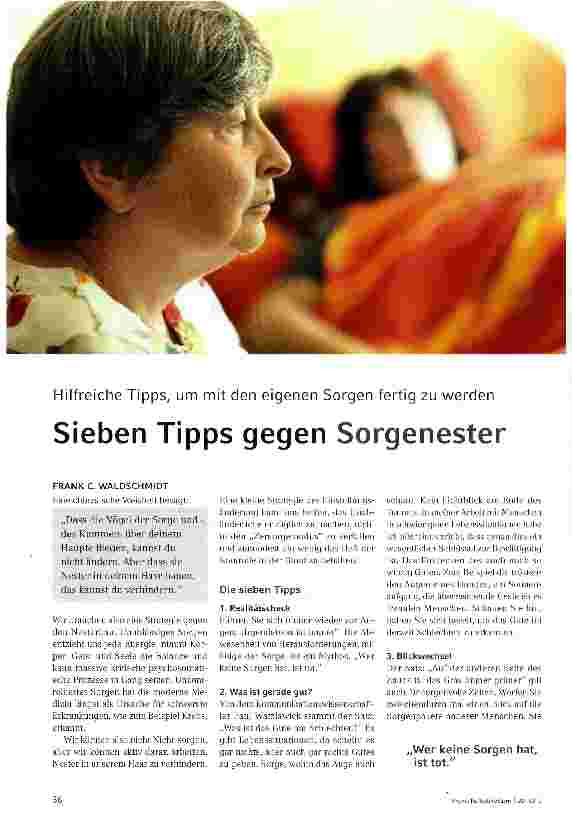 Vorschauseite 1: Sieben Tipps gegen Sorgenester