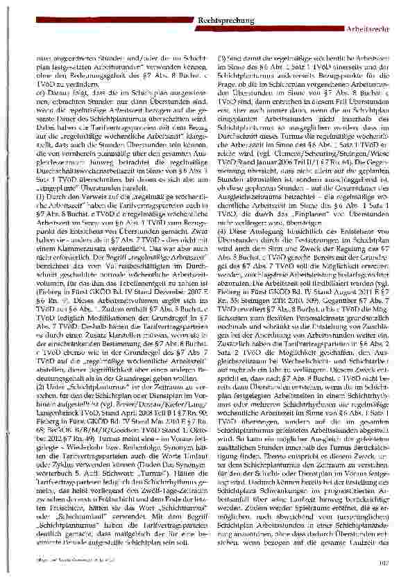 Vorschauseite 4: Überstunden bei (Wechsel-)Schichtarbeit -Sind Monatsdienstpläne noch zuempfehlen? Urteil des BAG vom 25. April 2013 - 6 AZR 800/11