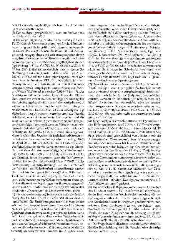 Vorschauseite 5: Überstunden bei (Wechsel-)Schichtarbeit -Sind Monatsdienstpläne noch zuempfehlen? Urteil des BAG vom 25. April 2013 - 6 AZR 800/11