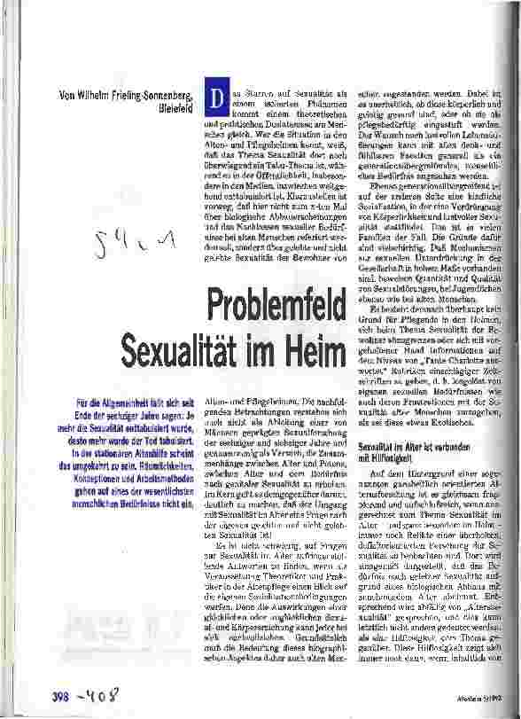 Vorschauseite 1: Problemfeld Sexualität im Heim