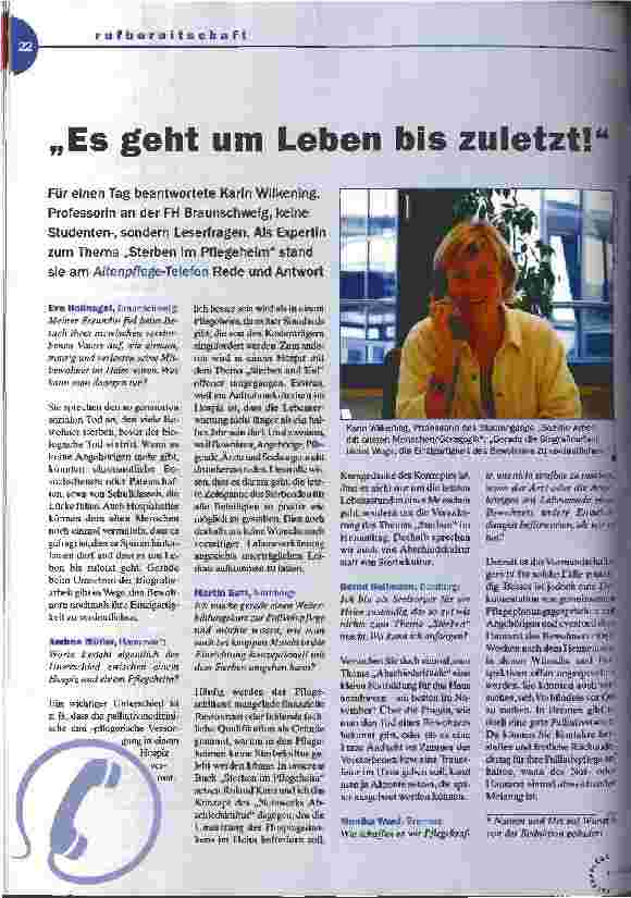Vorschauseite 1: Es geht um Leben bis zuletzt!