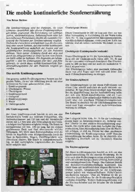 Vorschauseite 1: Die mobile kontinuierliche Sondenernährung