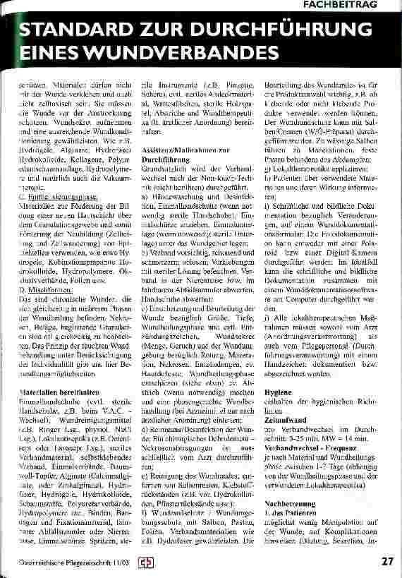 Vorschauseite 3: Die Wundbehandlung chronischer Wunden in der klinischen Praxis - Standard Wundverband