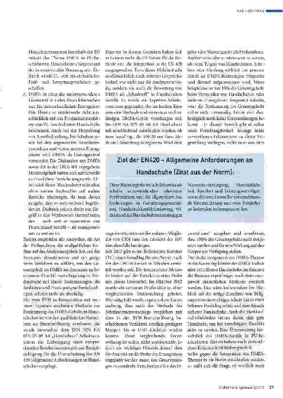 Vorschauseite 4: Dimethylformamid [DMFA) in PU-beschichteten Handschuhen