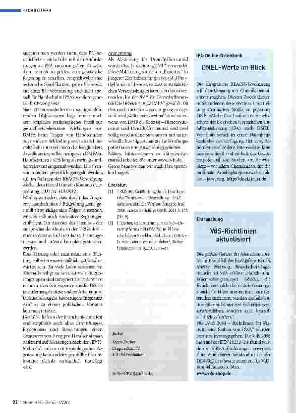 Vorschauseite 5: Dimethylformamid [DMFA) in PU-beschichteten Handschuhen