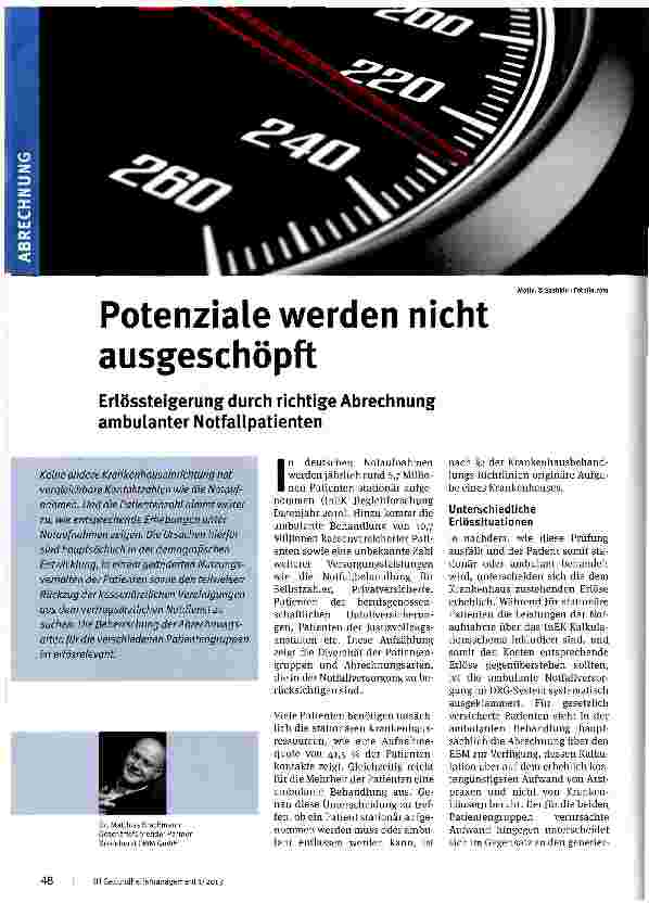 Vorschauseite 1: Potenziale werden nicht ausgeschöpft