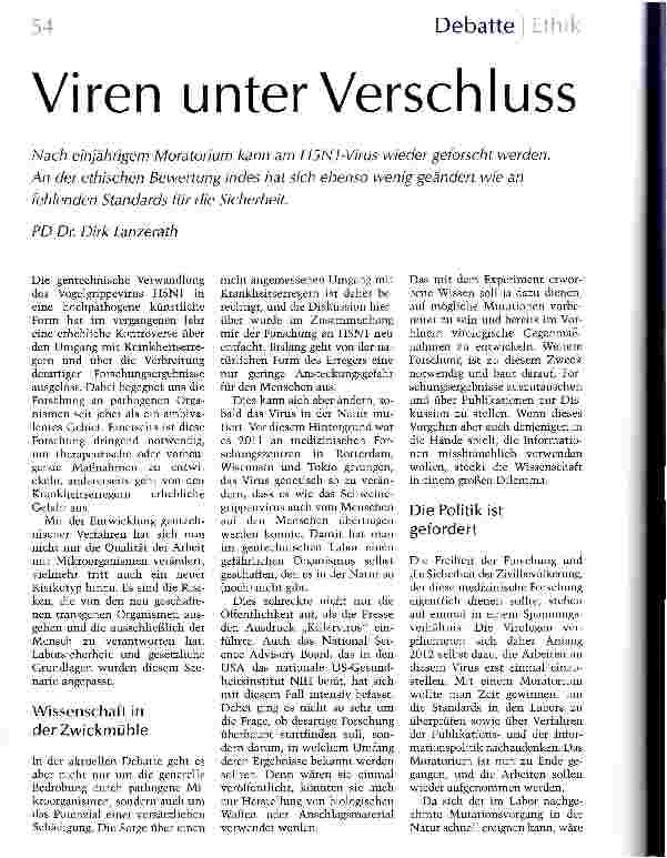 Vorschauseite 1: Viren unter Verschluss