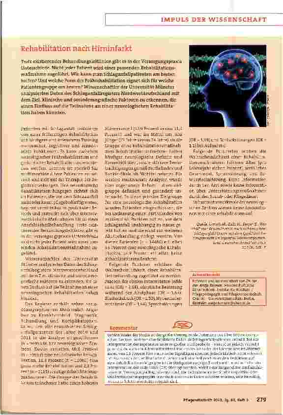 Vorschauseite 1: Rehabilitation nach Hirninfarkt