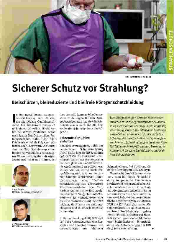 Vorschauseite 1: Sicherer Schutz vor Strahlung?