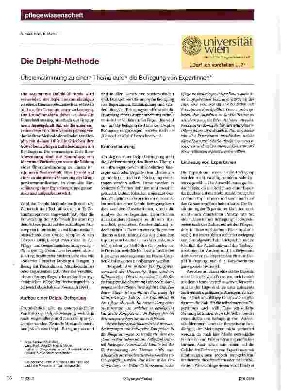 Vorschauseite 1: Die Delphi-Methode