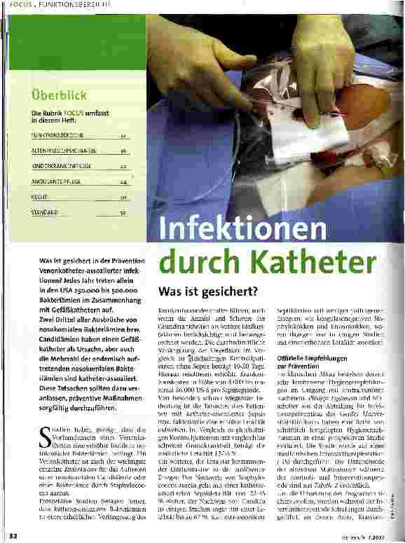 Vorschauseite 1: Infektionen durch Katheter