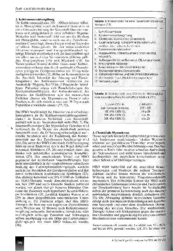 Vorschauseite 3: Hyperbare Sauerstofftherapie (CME 3/03)