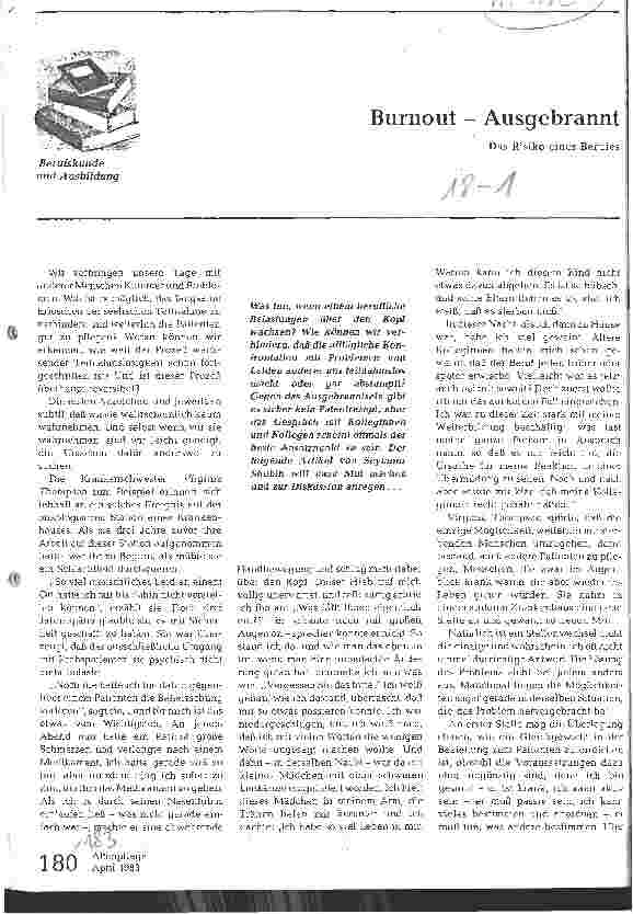 Vorschauseite 1: Burnout - Ausgebrannt