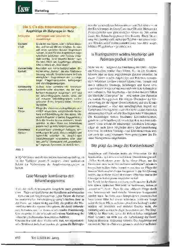 Vorschauseite 3: Bei der Wahl des Krankenhauses bestimmen die Angehörigen mit Deshalb ist die Integration von Angehörigen in Behandlungsabläufe Aufgabe des Managements