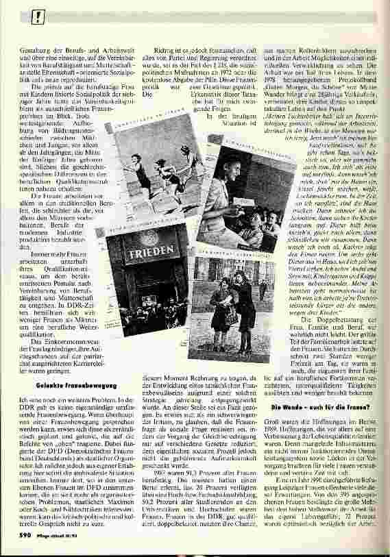 Vorschauseite 2: Im Jahr 3 der deutschen Einheit Frauen aus der Ex-DDR zwischen den Stühlen?