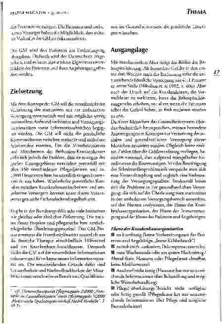 Vorschauseite 2: Die Gesundheitsmappe Ein Instrument zur interdisziplinären Verzahnung der stationären mit der ambulanten Versorgung