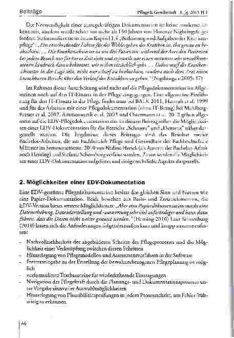 Vorschauseite 2: Zum Nutzen einer EDV-Dokumentation für die Bereiche Schmerz und Demenz in der stationären Aitenhilfe