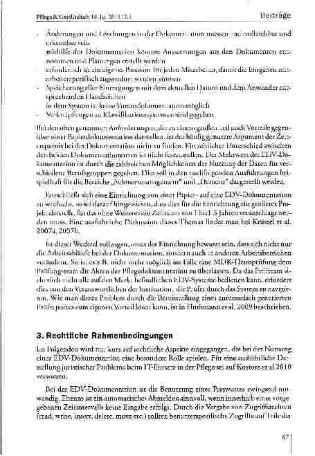 Vorschauseite 3: Zum Nutzen einer EDV-Dokumentation für die Bereiche Schmerz und Demenz in der stationären Aitenhilfe