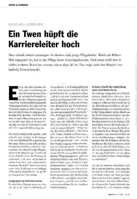 Vorschauseite 1: Ein Twen hüpft die Karriereleiter hoch
