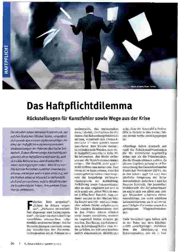 Vorschauseite 1: Das Haftpflichtdilemma