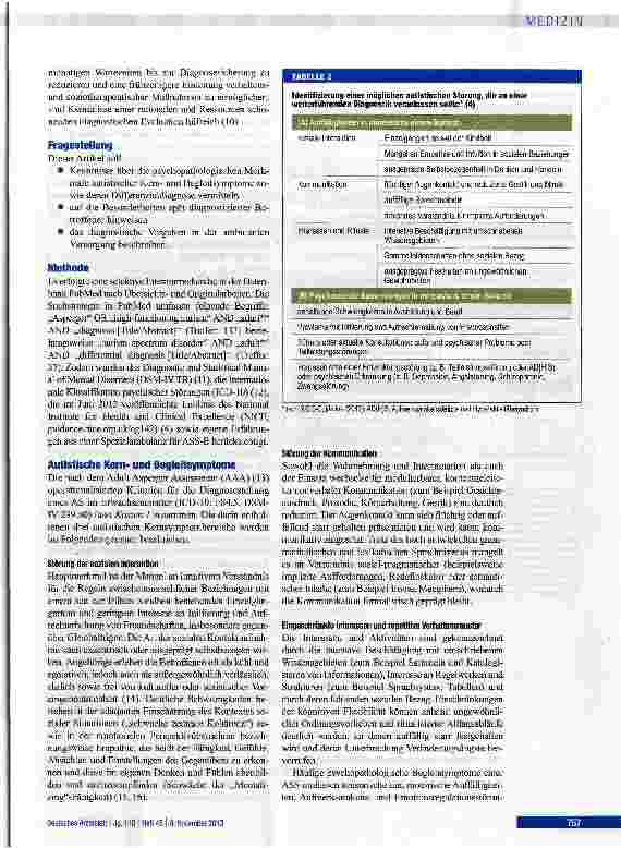 Vorschauseite 3: Diagnostik und Differenzialdiagnose des Asperger-Syndroms im Erwachsenenalter
