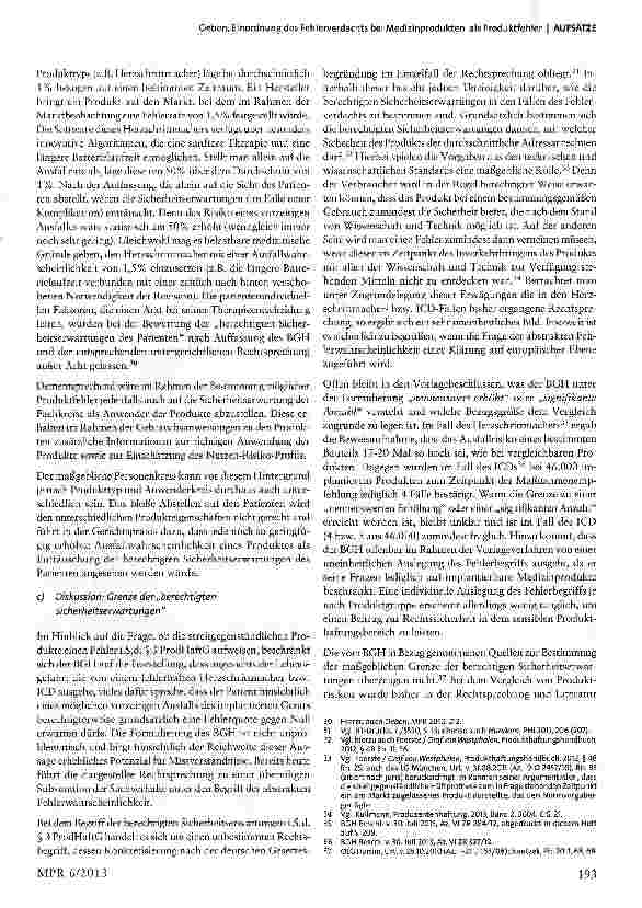 Vorschauseite 6: Einordnung des Fehlerverdachts bei Medizinprodukten als Produktfehler - Mögliche Konsequenzen einer richtungsweisenden Entscheidung des EuGH