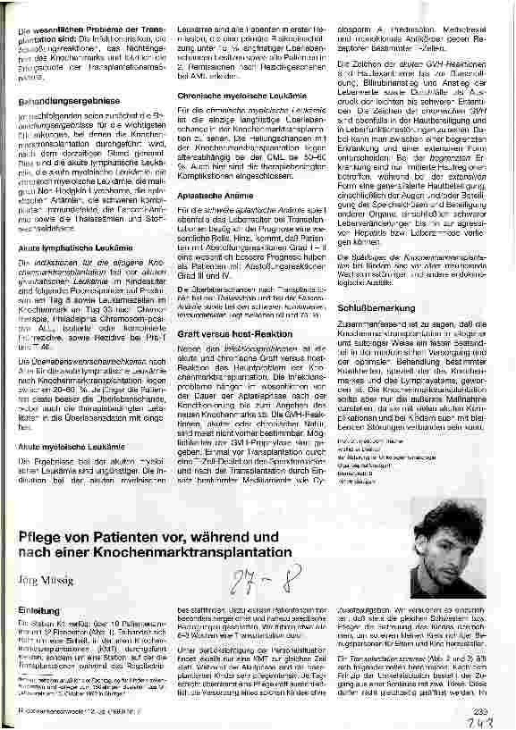 Vorschauseite 1: Pflege von Patienten vor, während und nach einer Knochenmarkstransplantation Referat