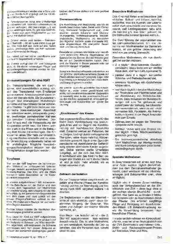 Vorschauseite 3: Pflege von Patienten vor, während und nach einer Knochenmarkstransplantation Referat