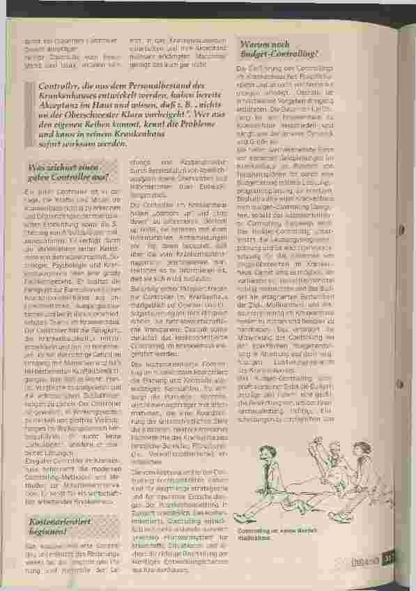 Vorschauseite 3: Der Controller im Krankenhaus - Kostenund Leistungstherapeut Zielorientierte Steuerung ist mehr denn je nötig