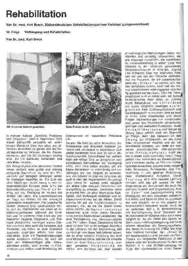 Vorschauseite 1: Rehabilitation 12.Folge: Vorbeugung und Rehabilitation