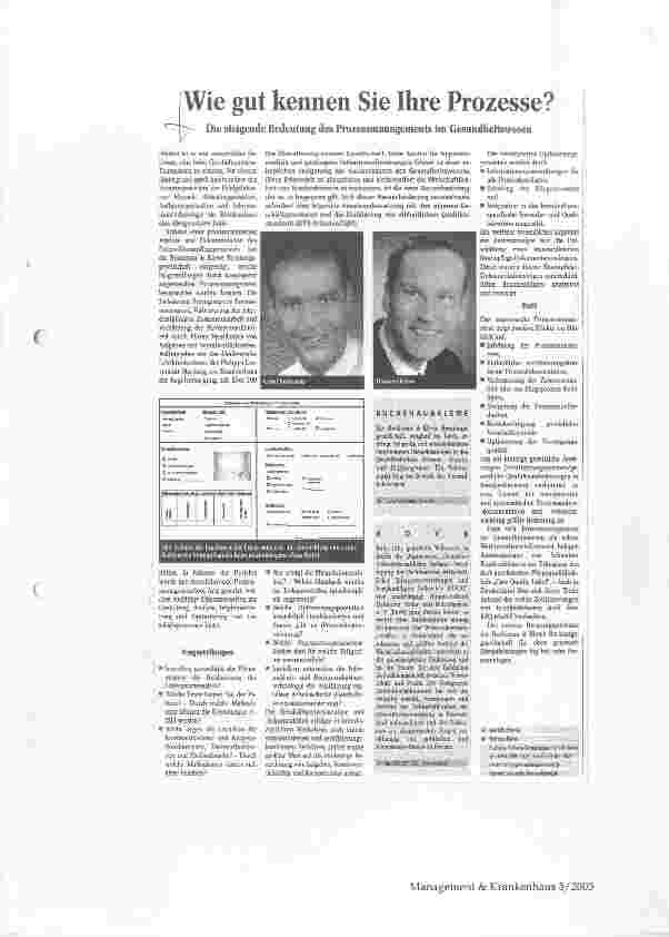 Vorschauseite 1: Wie gut kennen Sie Ihre Prozesse? Die steigende Bedeutung des Prozessmanagements im Gesundheitswesen