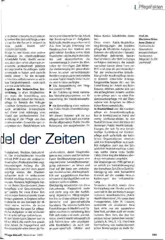 Vorschauseite 2: Public Health im Wandel der Zeiten